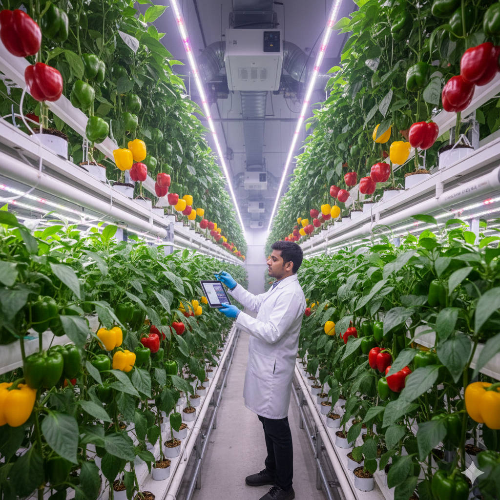 Grow Capsicum/Bell Peppers Hydroponically: Complete Guide for Green, Red & Yellow Varieties with Advanced Nutrition (2025)