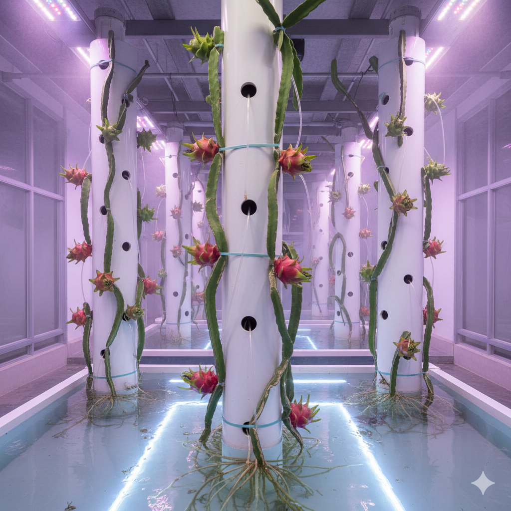 How to Grow Dragon Fruit Hydroponically with Vertical Support: Complete Guide for Indian Entrepreneurs & Exotic Fruit Farmers (2025)