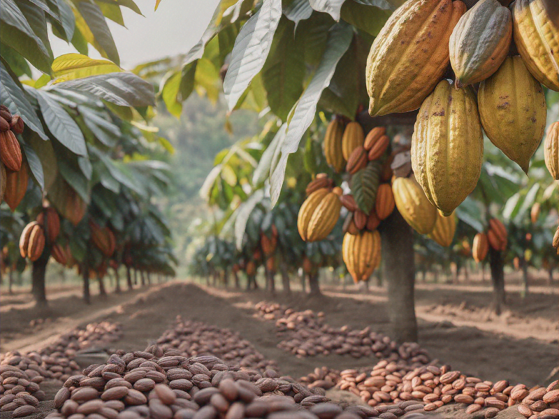High-quality visualization of 1228. climate control ai for smart cocoa farming featuring advanced farming techniques, hydroponics, and sustainable agriculture.