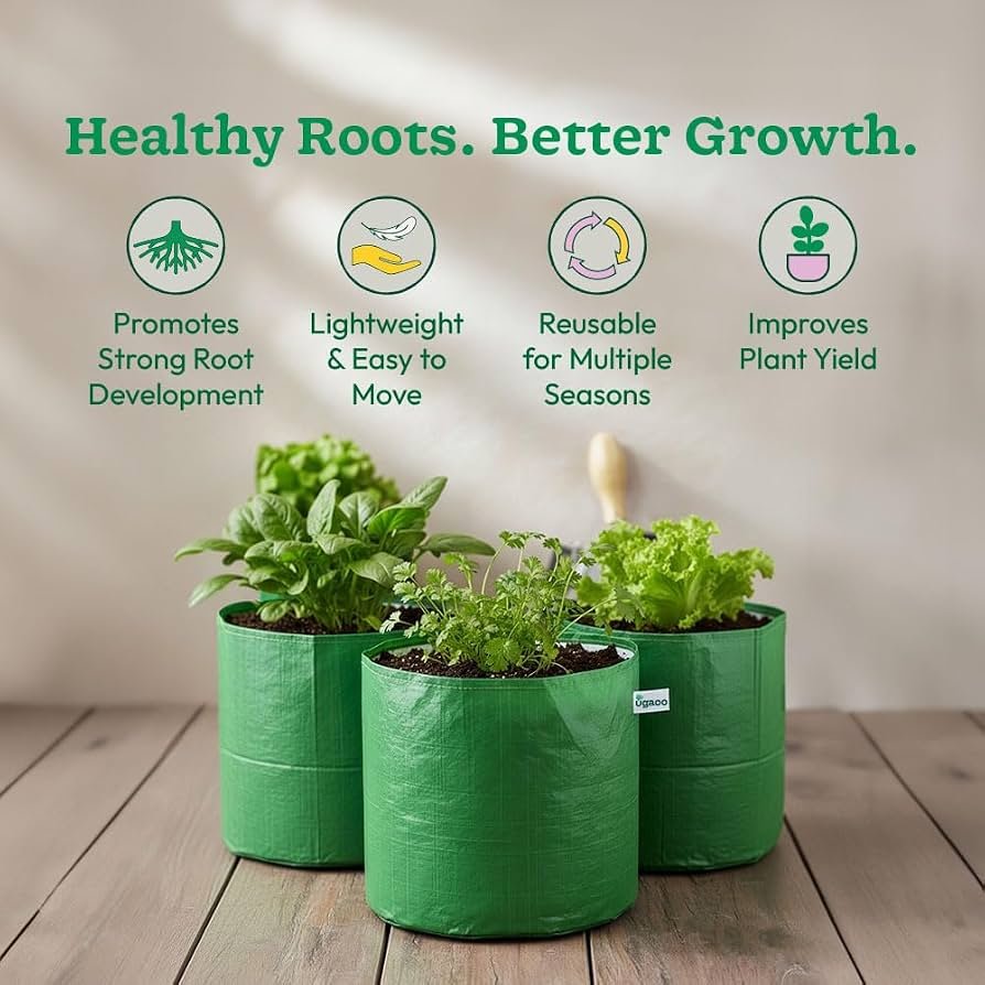 Grow Bag 12x12 — Durable fabric grow bag suited to herbs, flowers and shallow-rooted vegetables, greenhouse & nursery