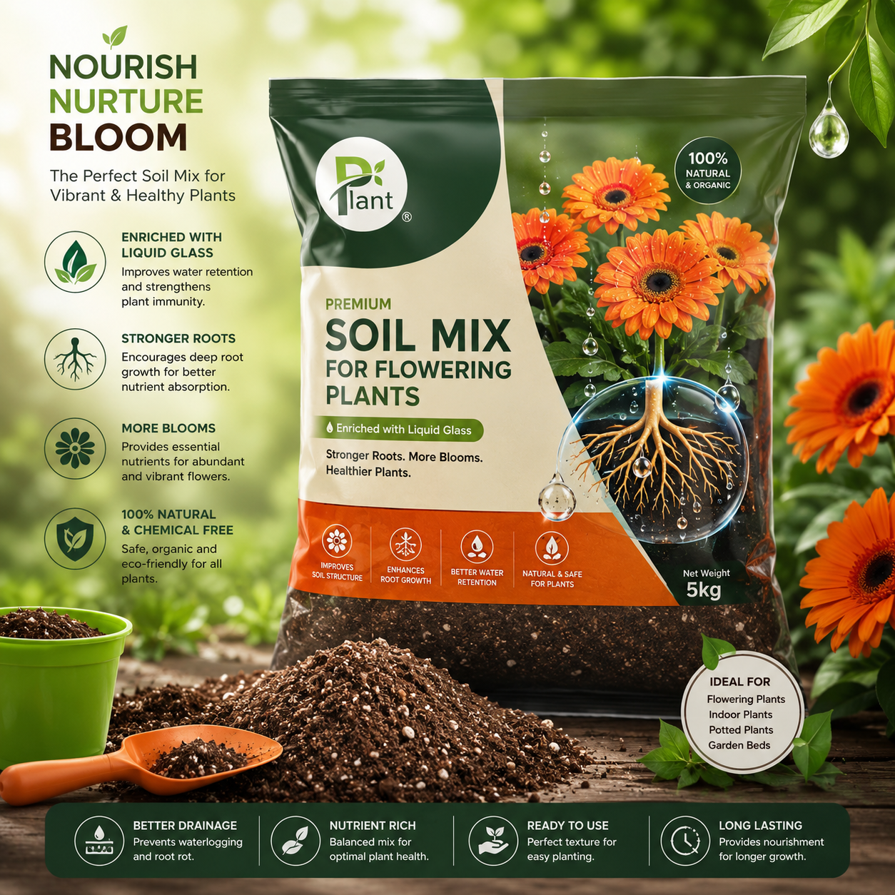Potting Mix Premium — Premium ready potting medium balanced for indoor and outdoor container plants, soil & growing media