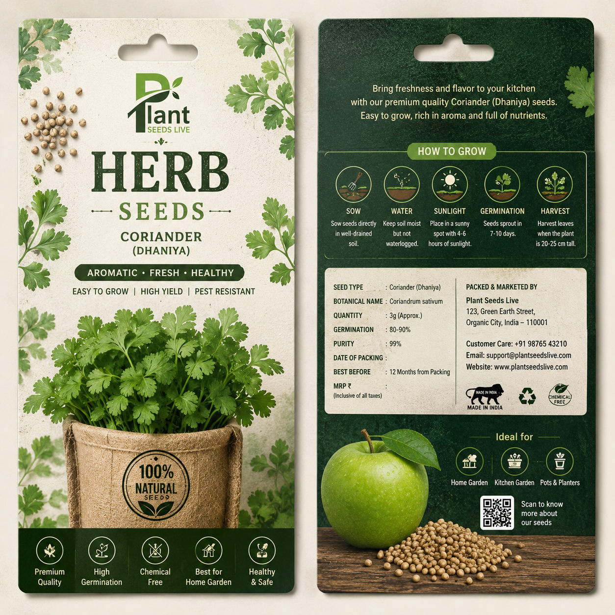 Herb Seed Collection — Collection of culinary herb seeds for windowsill and kitchen growing, seeds & planting material