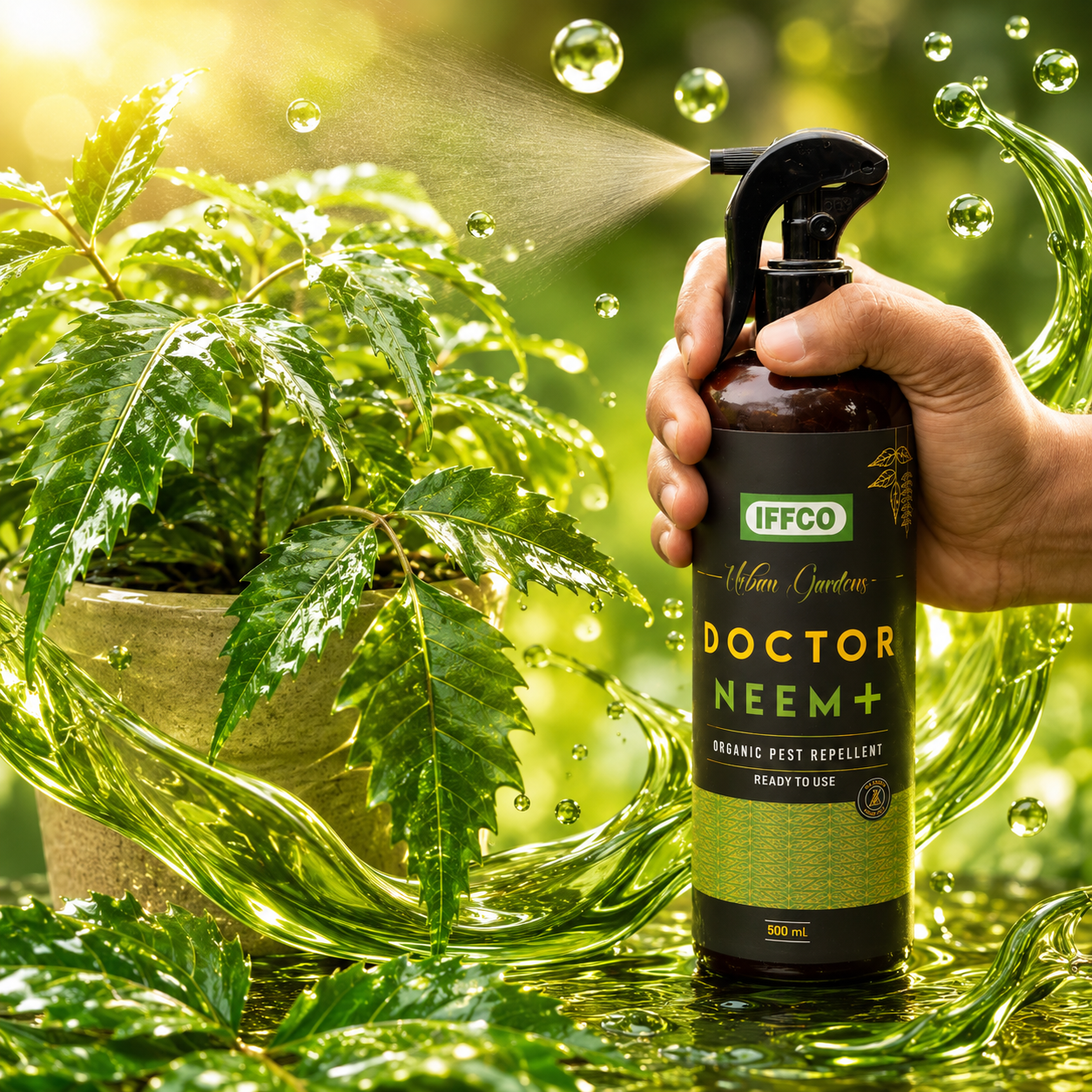 Doctor Neem+ — Organic pest repellent combining neem, pongamia and lemongrass against sucking pests, crop protection