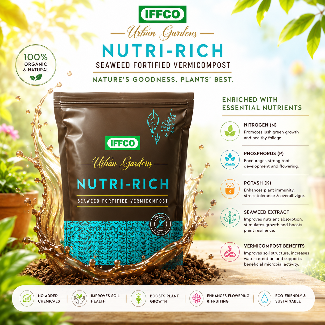 Nutri Rich Vermicompost — Seaweed-fortified cow-dung vermicompost rich in bio-available nutrients and microbes