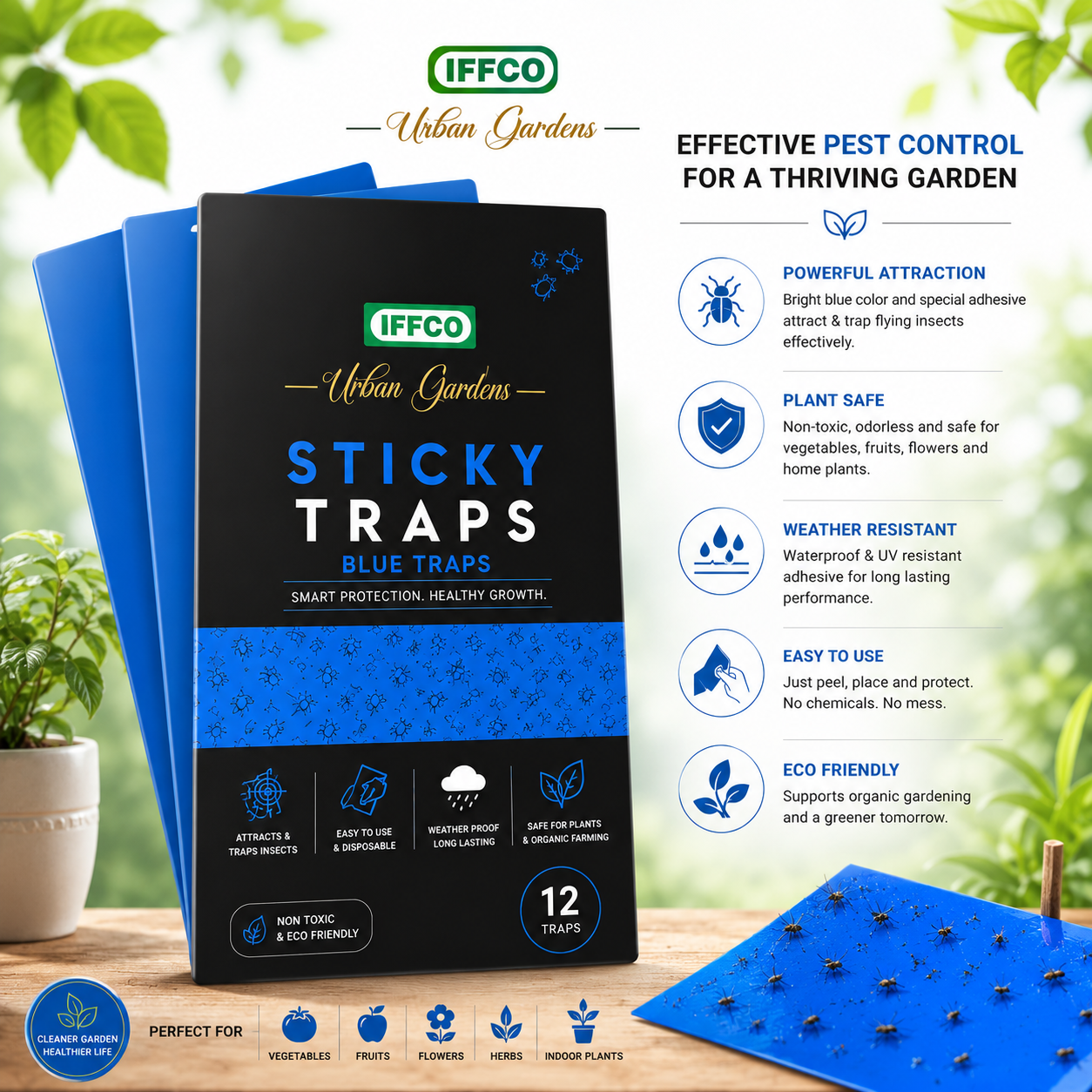 Sticky Trap Blue — Adhesive blue traps designed to monitor and catch thrips, crop protection