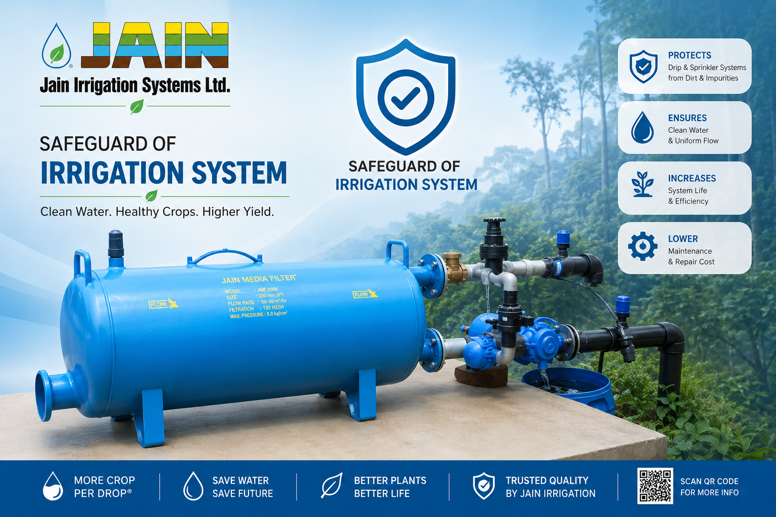 Sand Media Filter — Sand-bed filter removing organic and suspended matter from irrigation water, irrigation & water