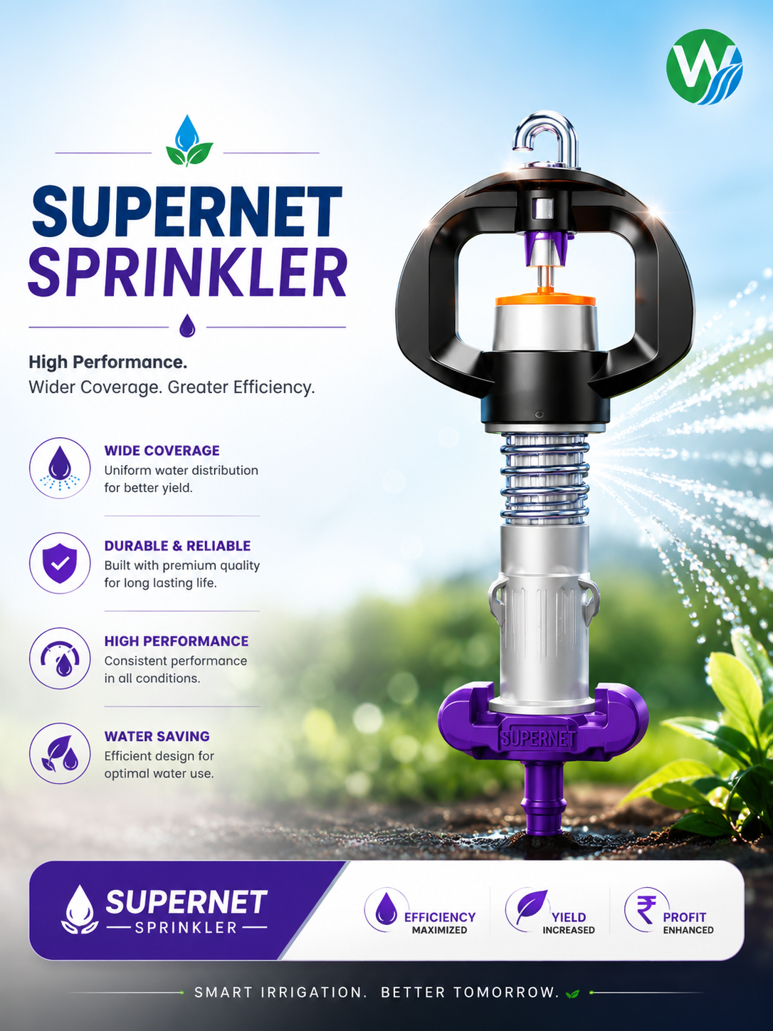 SuperNet Sprinkler — Micro-sprinkler for greenhouses, orchards and undertree irrigation, irrigation & water