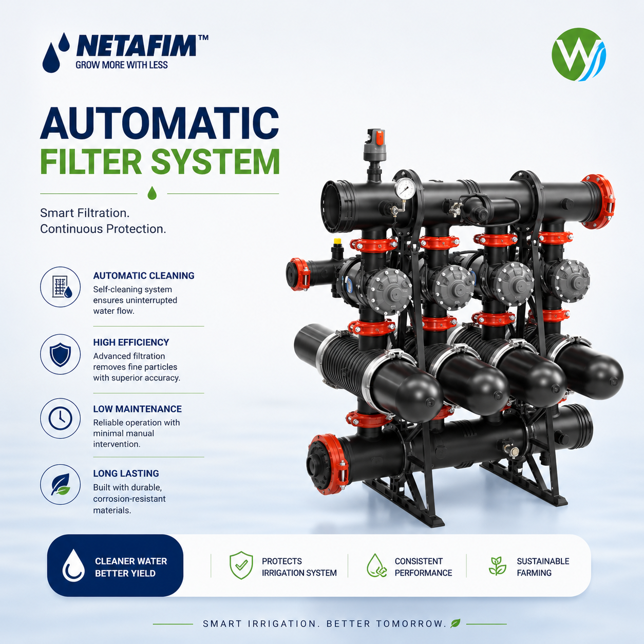 Automatic Filter System — Self-cleaning automatic filtration station for continuous operation, irrigation & water