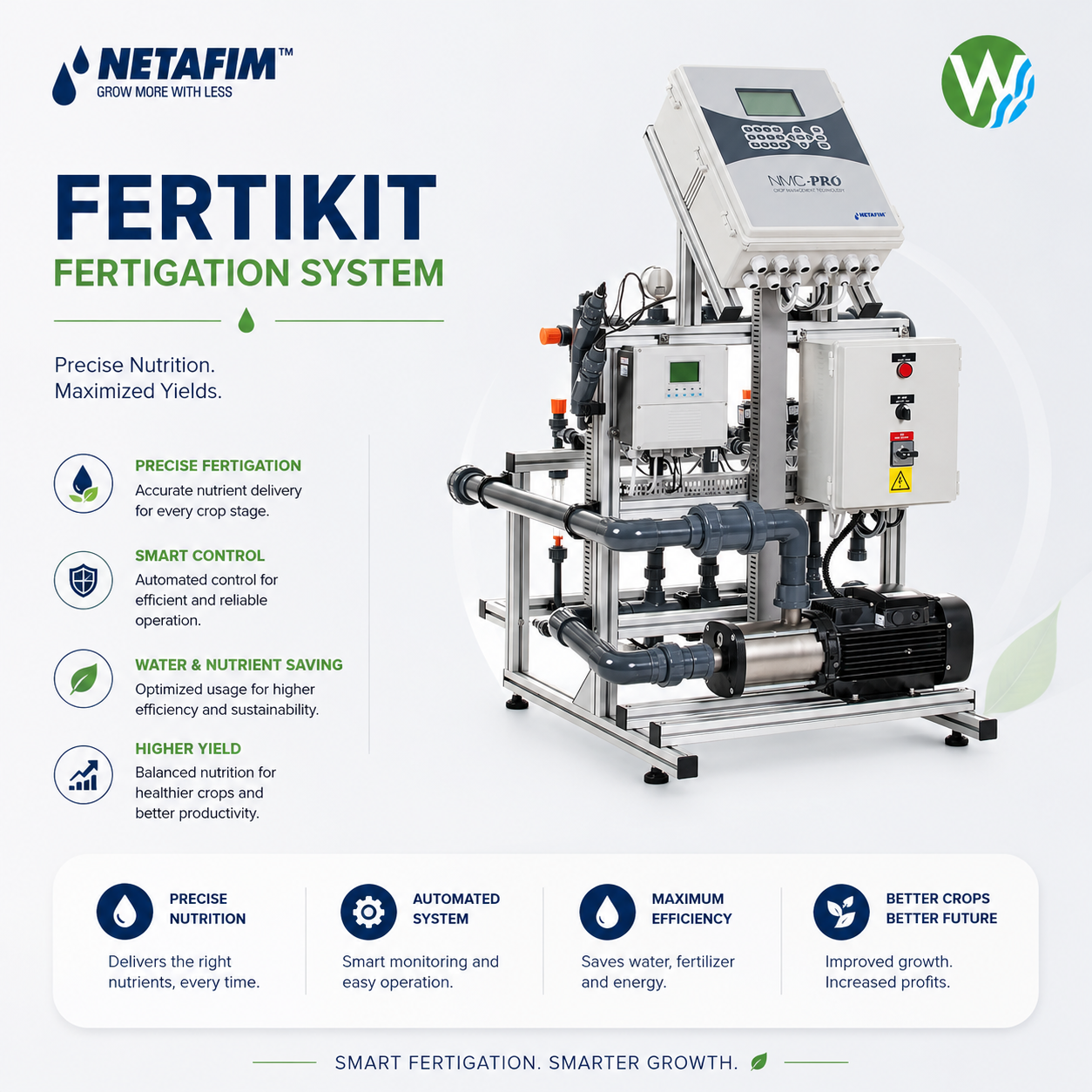 Fertikit Fertigation System — Modular fertigation unit dosing nutrients accurately into irrigation lines, irrigation & water