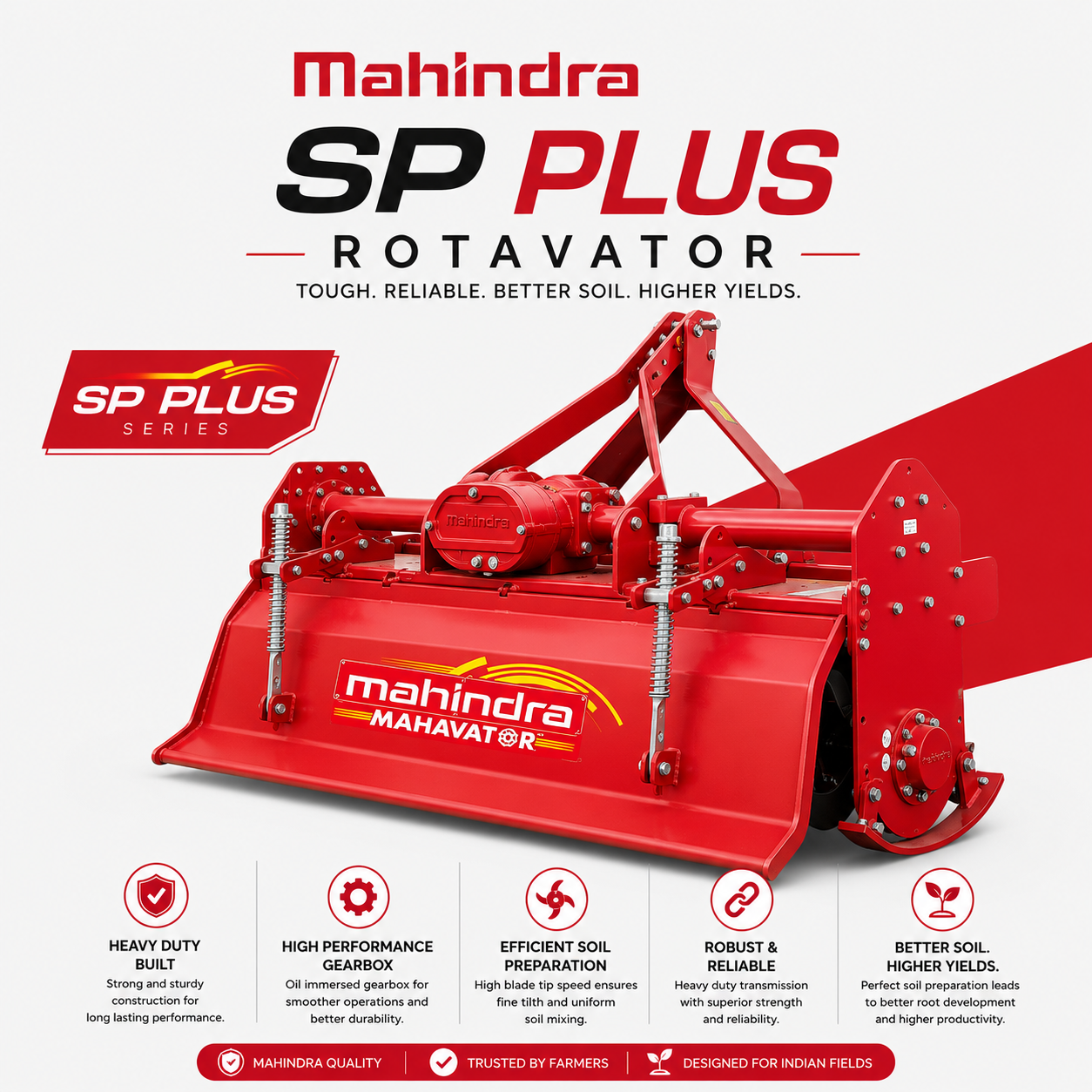 SP Plus Rotavator — Tractor-mounted rotavator for fast seedbed preparation and residue mixing, machinery & equipment
