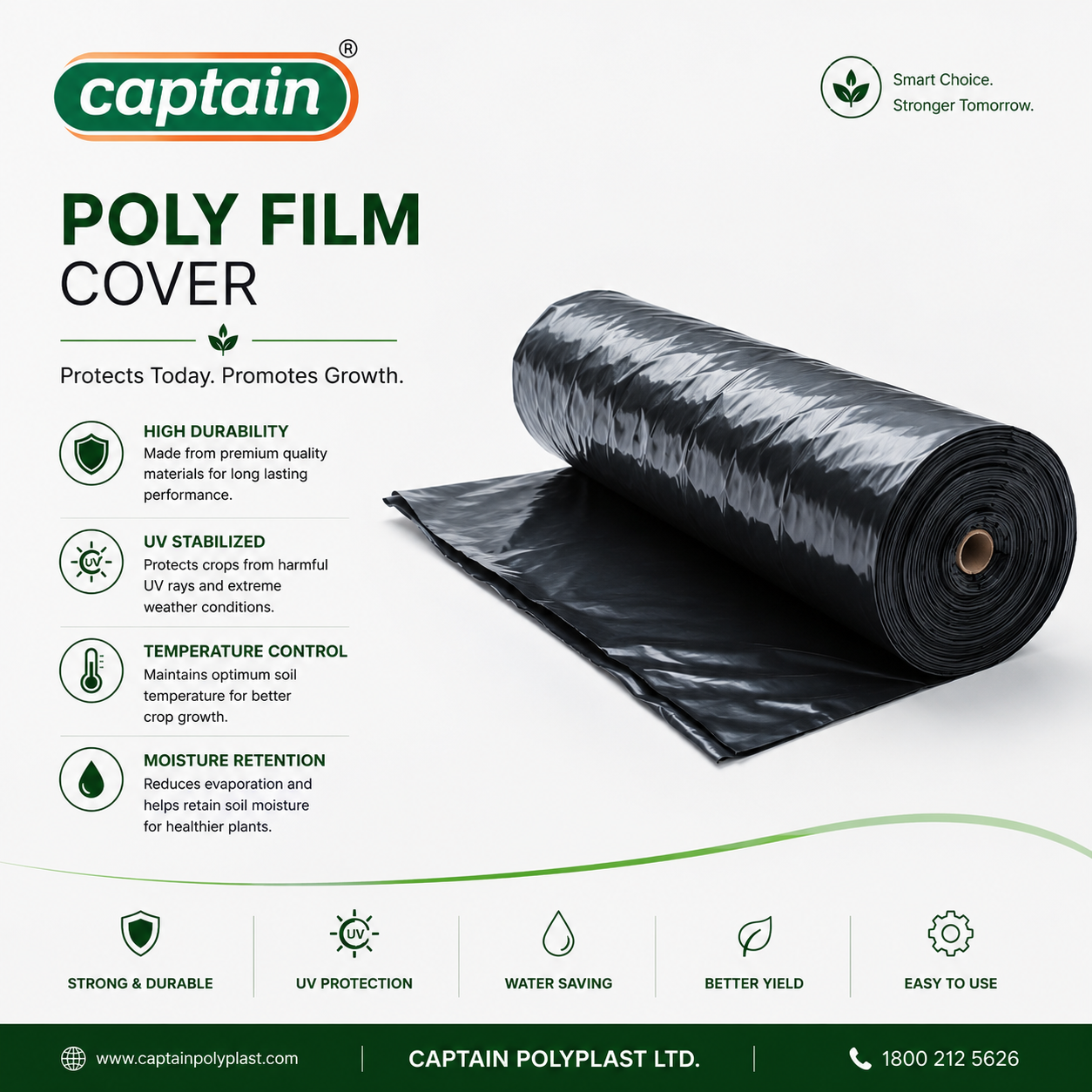 Poly Film Cover — UV-stabilised greenhouse covering film for protected cultivation, greenhouse & nursery