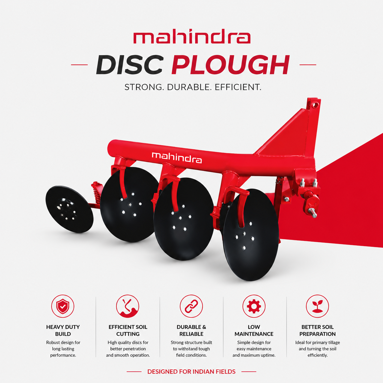 Disc Plough — Heavy disc plough for primary tillage of hard and trashy soils, machinery & equipment
