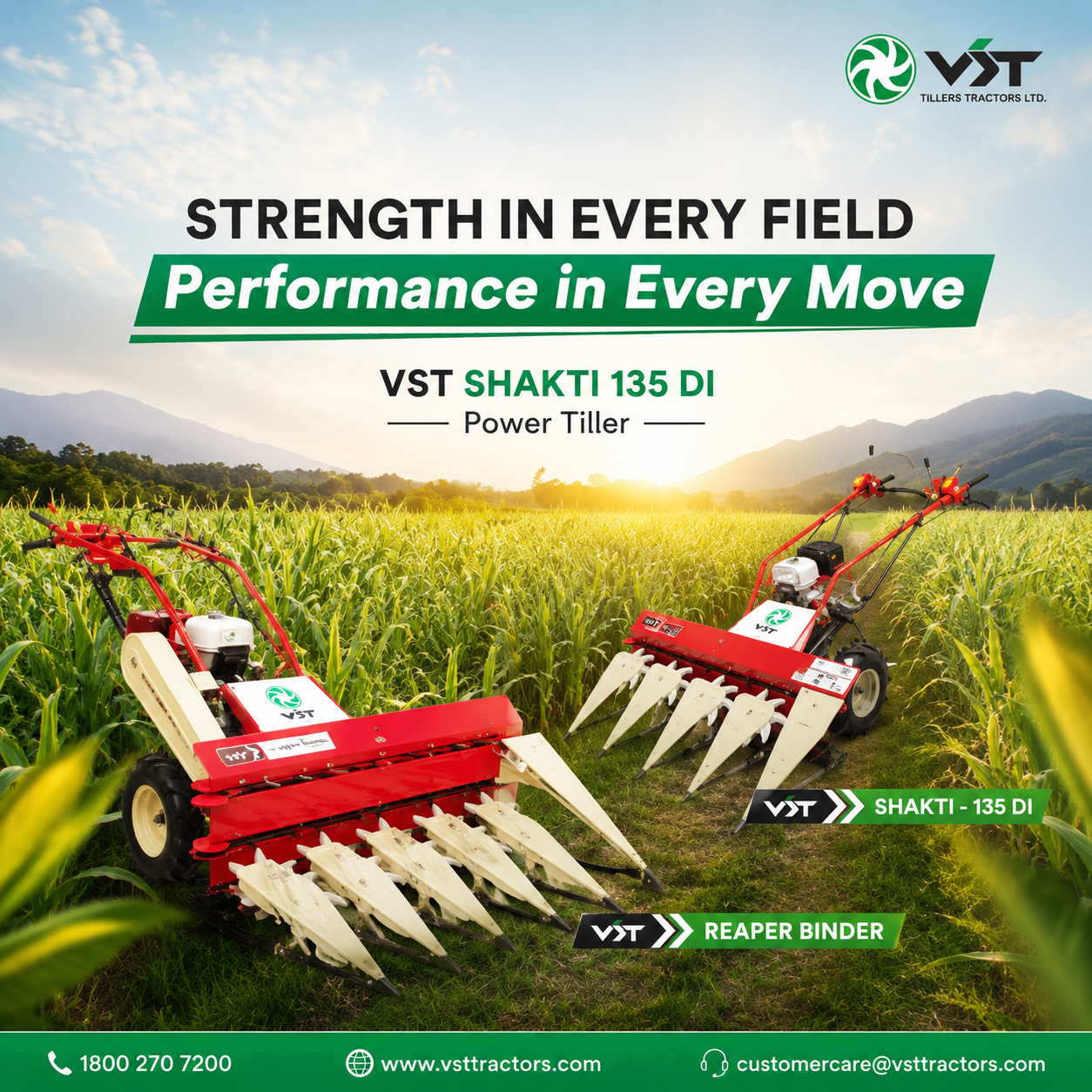 VST Shakti 135 DI — Popular power tiller for small-farm tillage and paddy cultivation, machinery & equipment