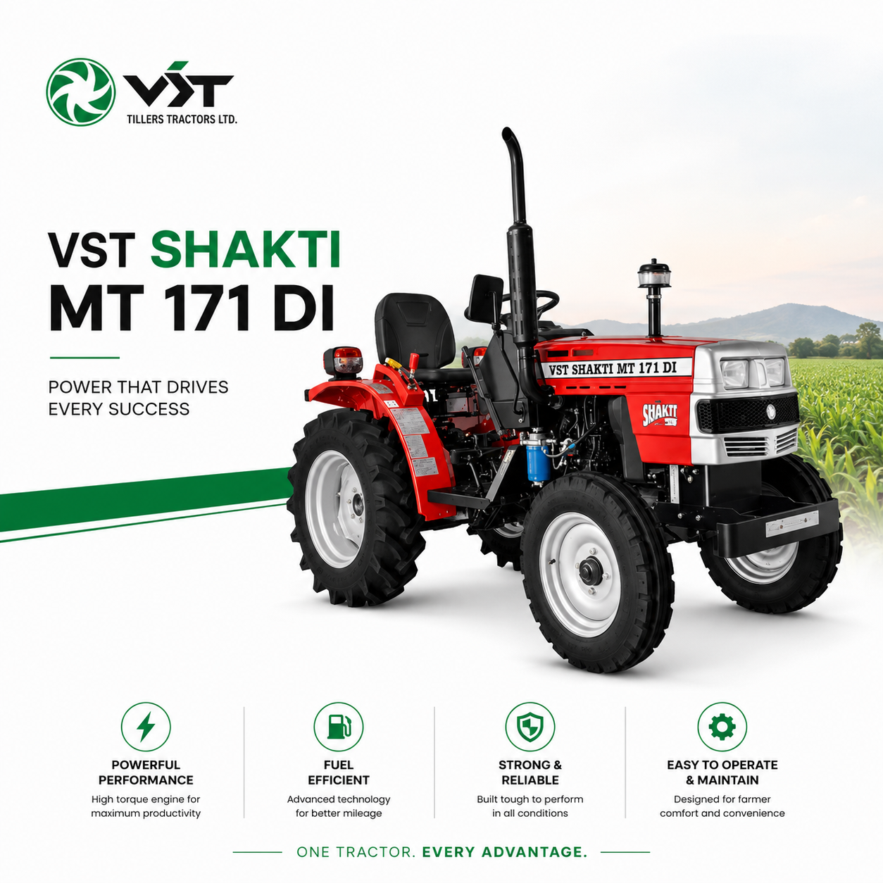 VST Shakti MT 171 DI — Compact mini tractor for inter-cultivation and light haulage, machinery & equipment