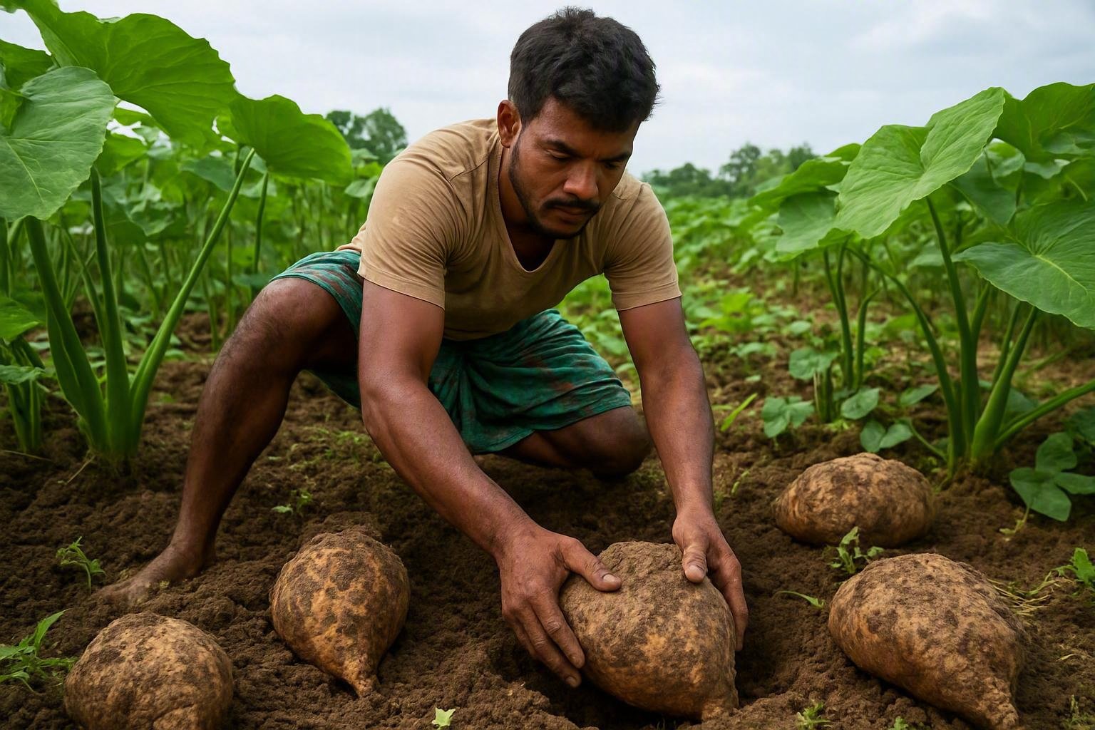 Elephant Foot Yam (Suran) Farming in Delta Districts