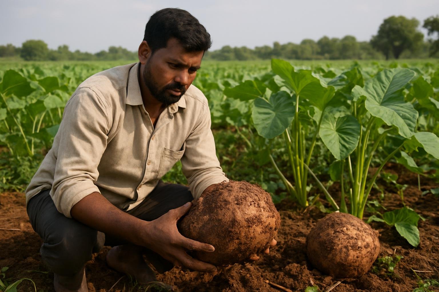 Elephant Foot Yam (Suran) Farming in Belagavi