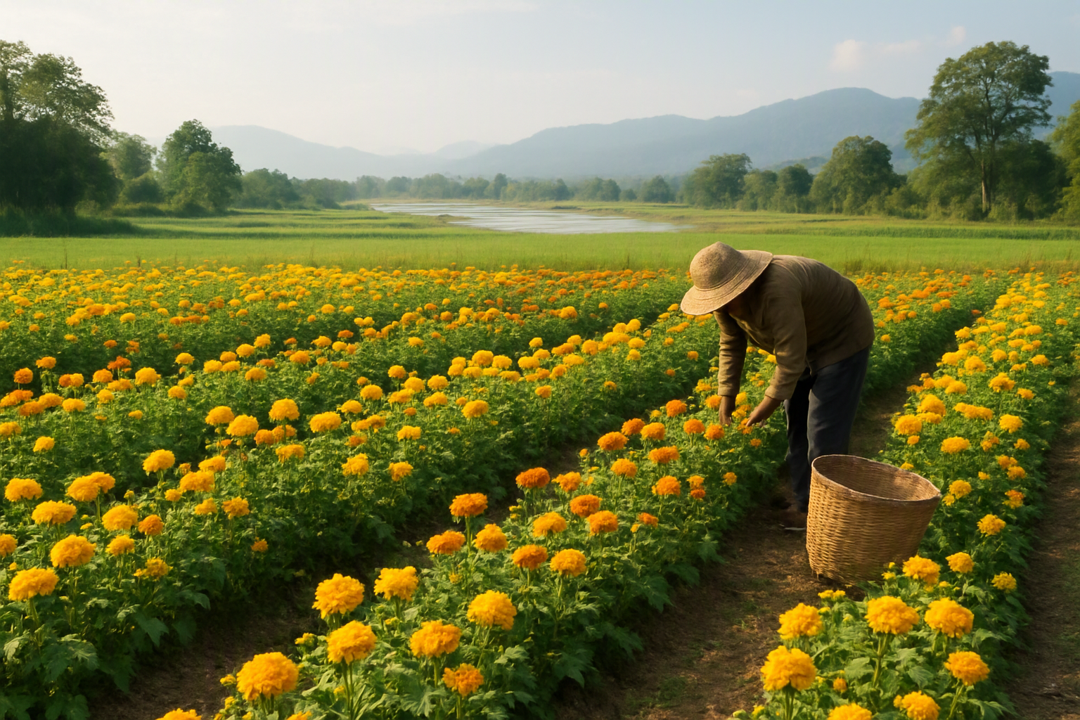 Growing Chrysanthemum in the Brahmaputra Valley