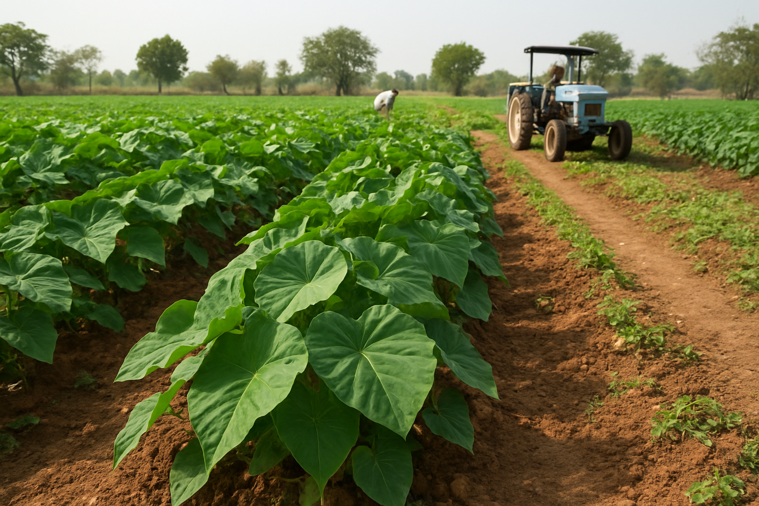 Growing Elephant Foot Yam (Suran) in Telangana