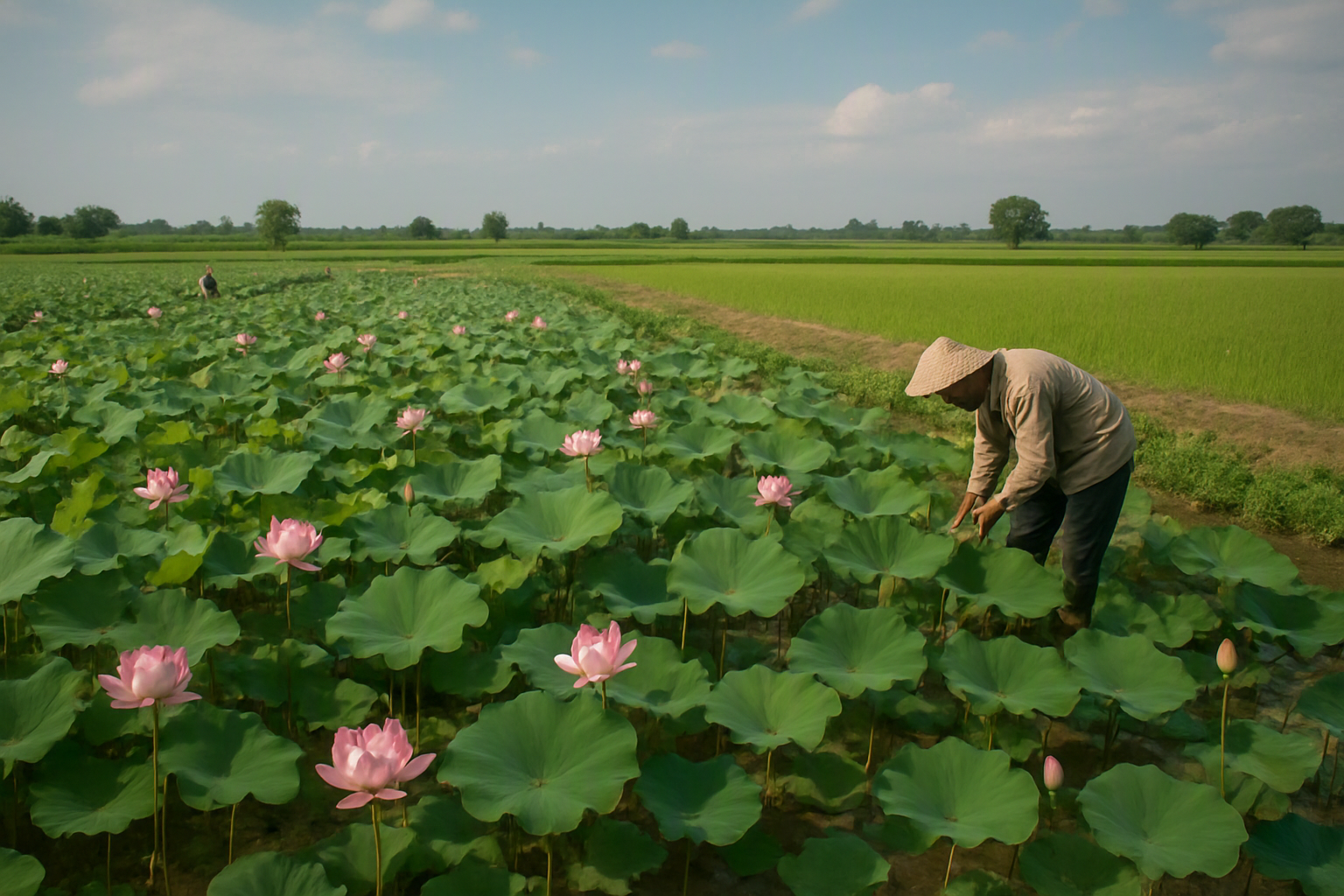 Lotus Cultivation in Delta Districts: From Sowing to Sale