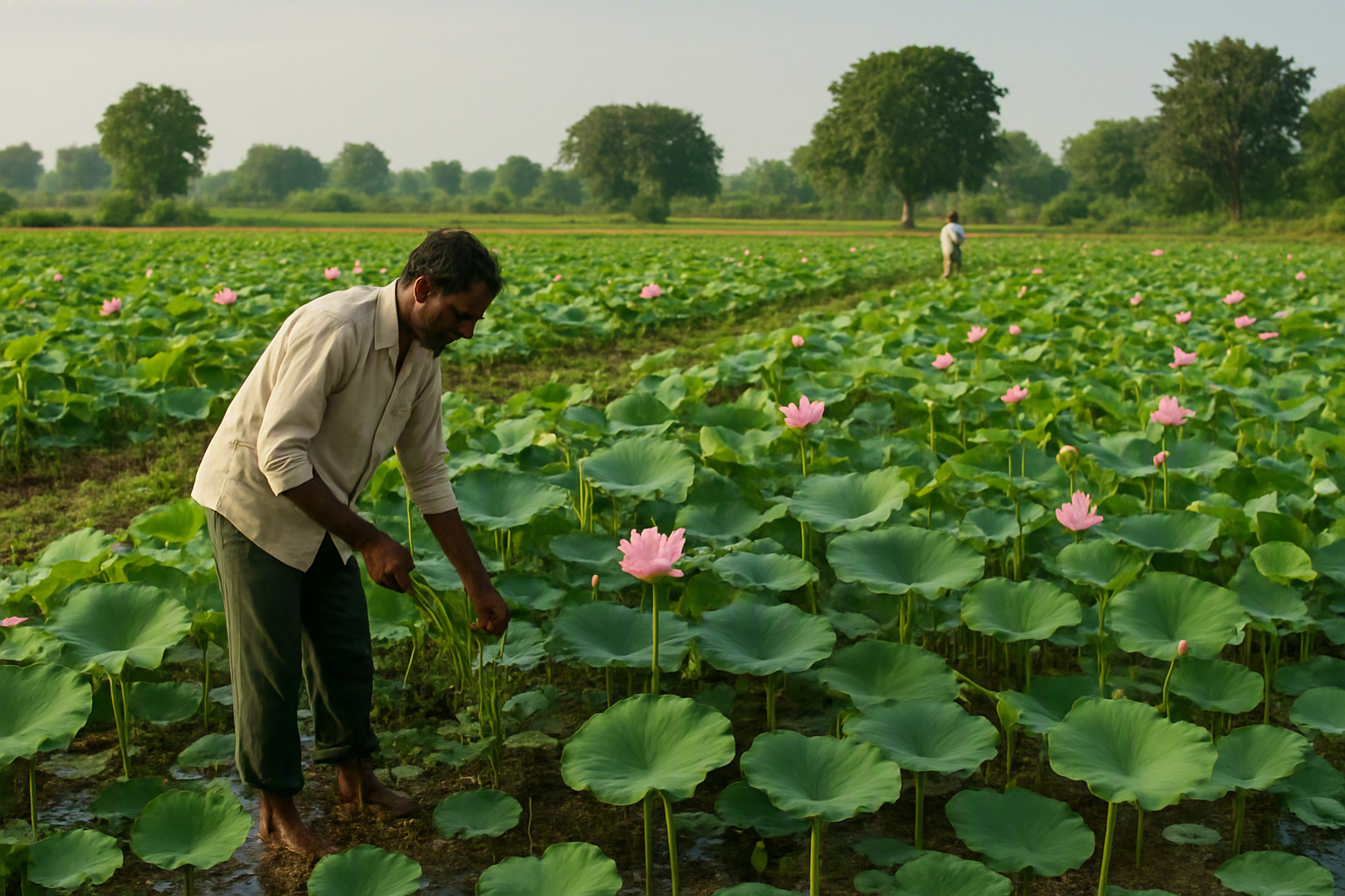 Lotus Cultivation in Warangal: Sowing to Sale